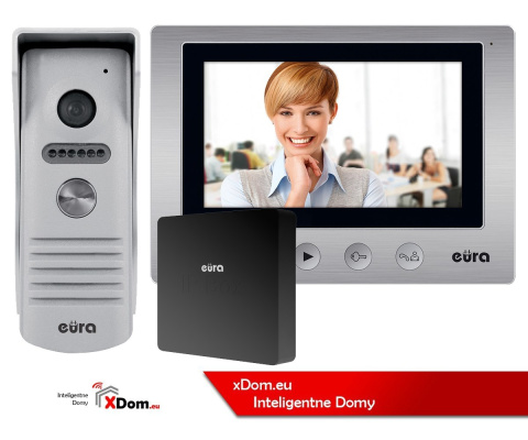Zestaw Wideodomofonu WiFi Eura stacja bramowa, monitor 7'' kolor biały VDA-13A3_VDA-20A3
