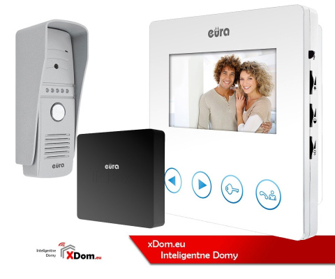 Zestaw Wideodomofonu WiFi Eura stacja bramowa, monitor 4,3'' kolor biały VDA-79A3_VDA-16A3