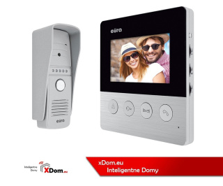 Zestaw Wideodomofonu Eura stacja bramowa, monitor 4,3'' kolor biały VDA-79A3_VDA-19A3