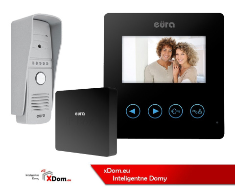 Zestaw Wideodomofonu WiFi Eura stacja bramowa, monitor 4,3'' kolor czarny VDA-79A3_VDA-16A3