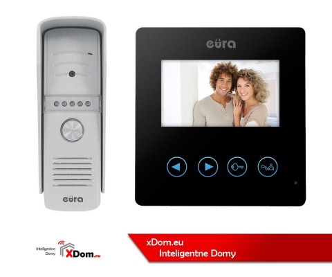 Zestaw Wideodomofonu Eura stacja bramowa, monitor 4,3'' kolor czarny VDA-79A3_VDA-16A3