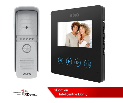 Zestaw Wideodomofonu Eura stacja bramowa, monitor 4,3'' kolor czarny VDA-79A3_VDA-16A3