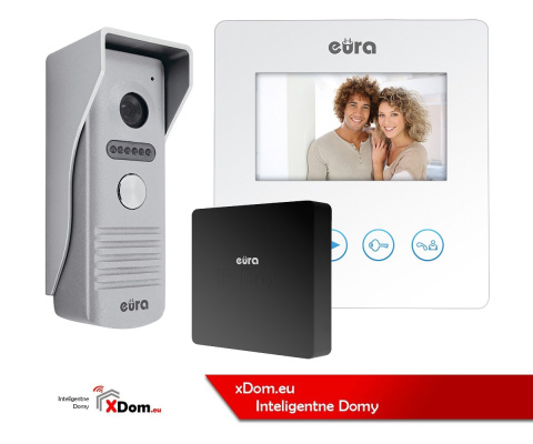 Zestaw Wideodomofonu WiFi Eura stacja bramowa, monitor 4,3'' biały VDA-13A3_VDA-16A3