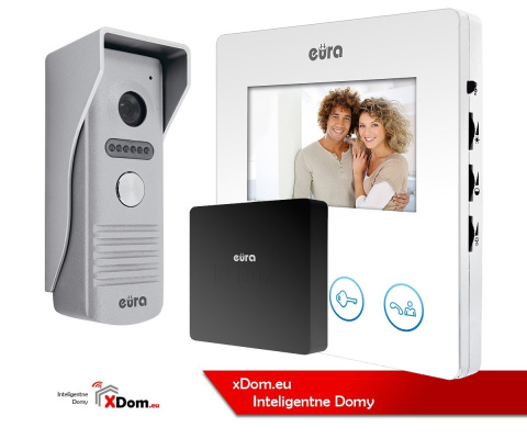 Zestaw Wideodomofonu WiFi Eura stacja bramowa, monitor 4,3'' biały VDA-13A3_VDA-16A3
