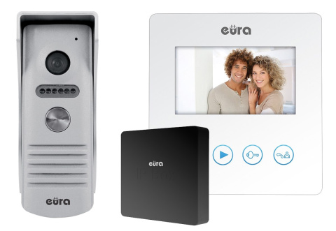 Zestaw Wideodomofonu WiFi Eura stacja bramowa, monitor 4,3'' biały VDA-13A3_VDA-16A3