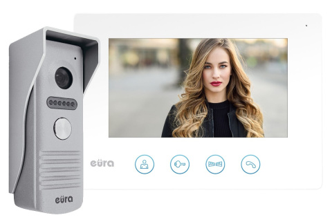 Zestaw Wideodomofonu WiFi Eura stacja bramowa, monitor 7'' VDA-13A3_VDA-40A3 WHITE