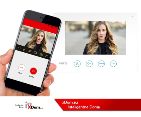 Zestaw Wideodomofonu WiFi Eura stacja bramowa, monitor 7'' VDA-13A3_VDA-40A3 WHITE