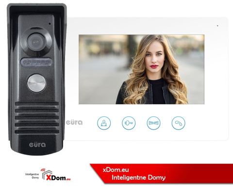 Zestaw Wideodomofonu WiFi Eura stacja bramowa, monitor 7'' VDA-11A3_VDA-40A3 WHITE