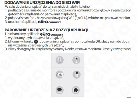 Zestaw Wideodomofonu WiFi Eura stacja bramowa, monitor 7'' VDA-11A3_VDA-40A3 WHITE