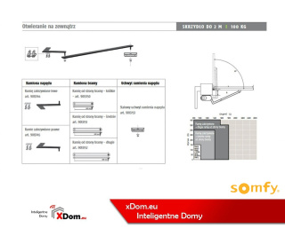 Somfy 9013745 Kątowe ramię lewe Axovia MULTIPRO z mocowaniem do silnika