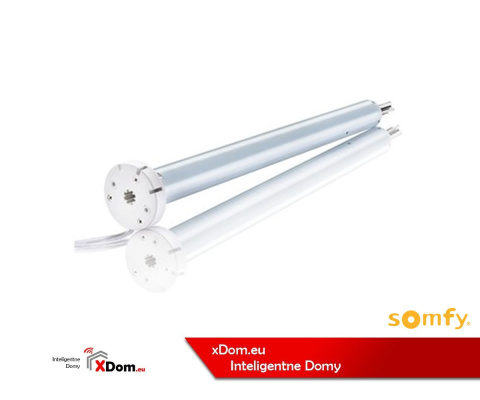 Somfy 1002459 Napęd Roll Up 28 RTS przeznaczony do rolet wewnętrznych, zasilany bateryjnie