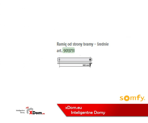 Somfy 9013751 Ramię średnie Axovia MULTIPRO 620 mm od strony bramy