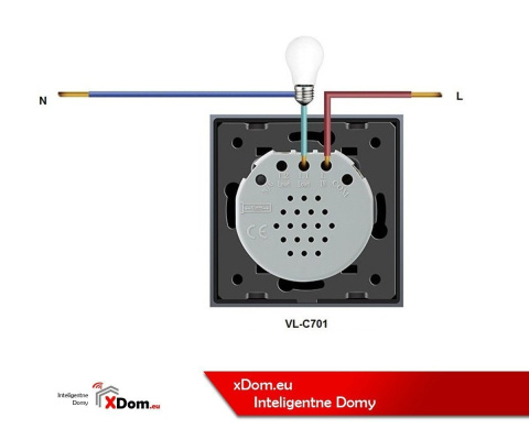 Włącznik dotykowy pojedynczy LIVOLO VL-C701 | Szary