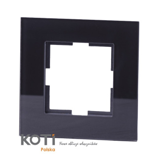 Ramka Szklana Pojedyncza Czarna Dla Gniazd i Włączników Koti