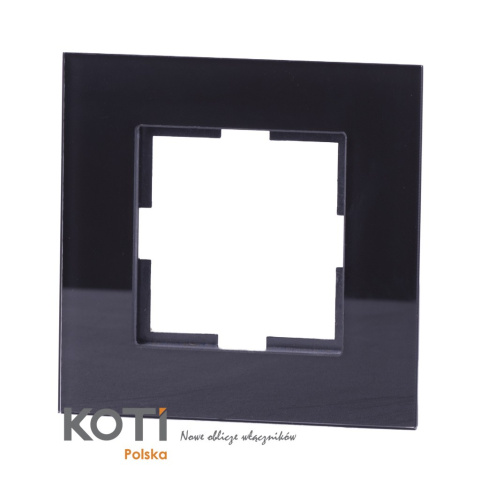 Ramka Szklana Pojedyncza Czarna Dla Gniazd i Włączników Koti