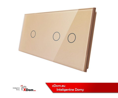 Podwójny panel szklany LIVOLO 7012 | Szampański