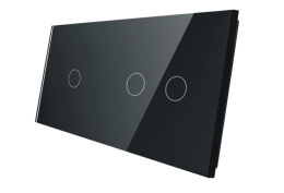 Podwójny panel szklany LIVOLO 7012 | Czarny