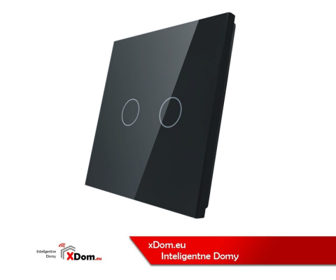 Podwójny panel szklany LIVOLO 702 | Czarny