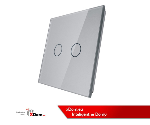 Podwójny panel szklany LIVOLO 702 | Szary