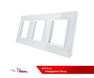Potrójna ramka szklana LIVOLO GPF-3 | Biały