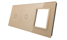 Potrójny panel szklany LIVOLO 7011G | Szampański