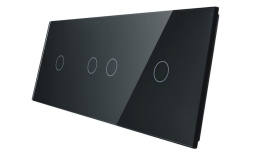 Potrójny panel szklany LIVOLO 70121 | Czarny