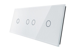 Potrójny panel szklany LIVOLO 70121 | Biały