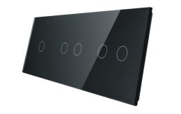 Potrójny panel szklany LIVOLO 70122 | Czarny