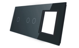 Potrójny panel szklany LIVOLO 7012G | Czarny
