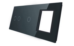 Potrójny panel szklany LIVOLO 7021G | Czarny