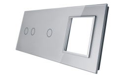 Potrójny panel szklany LIVOLO 7021G | Szary