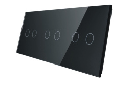 Potrójny panel szklany LIVOLO 70222 | Czarny