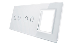 Potrójny panel szklany LIVOLO 7022G | Biały