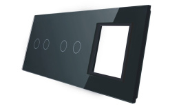 Potrójny panel szklany LIVOLO 7022G | Czarny