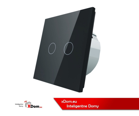 Włącznik dotykowy podwójny LIVOLO VL-C702 | Czarny