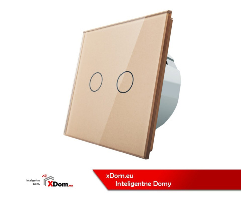 Włącznik dotykowy podwójny LIVOLO VL-C702 | Szampański