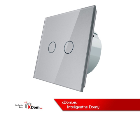 Włącznik dotykowy podwójny LIVOLO VL-C702 | Szary