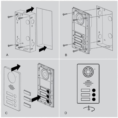 KASETA ZEWNĘTRZNA WIDEODOMOFONU „EURA" VDA-23A3 ''EURA CONNECT'' - dwurodzinna