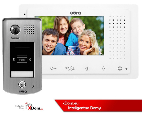 Zestaw wideodomofonu cyfrowego z czytnikiem RFID monitor 4.3'' EURA VDA-71A5_VDA32A5