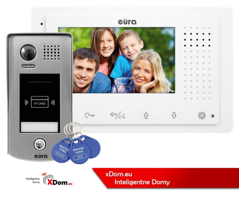 Zestaw wideodomofonu cyfrowego z czytnikiem RFID monitor 4.3'' EURA VDA-71A5_VDA32A5