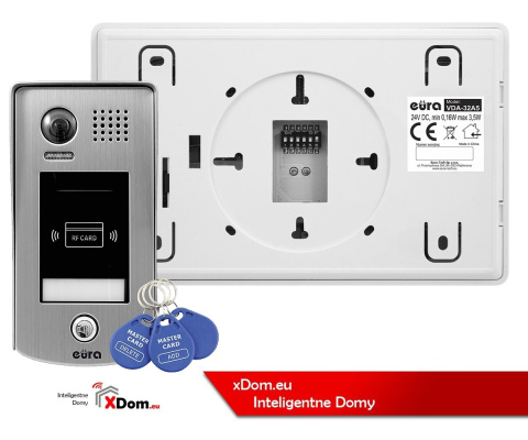 Zestaw wideodomofonu cyfrowego z czytnikiem RFID monitor 4.3'' EURA VDA-71A5_VDA32A5
