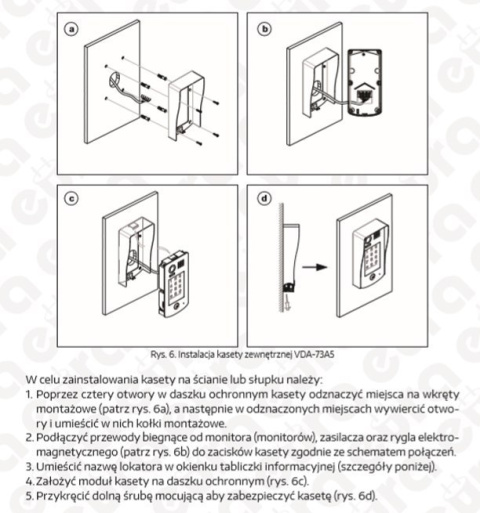 Zestaw wideodomofonu cyfrowego z szyfratorem monitor 4.3'' EURA VDA-73A5_VDA32A5
