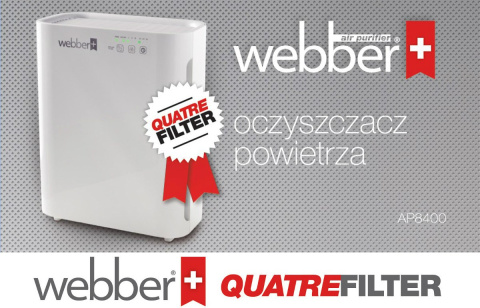 OCZYSZCZACZ POWIETRZA AP 8400 WEBBER FILTR TRÓJWARSTWOWY + LAMPA UV-C Z JONIZATOREM