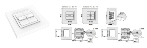Somfy 1800505 Nowy przełącznik Smoove DUO - z podtrzymaniem