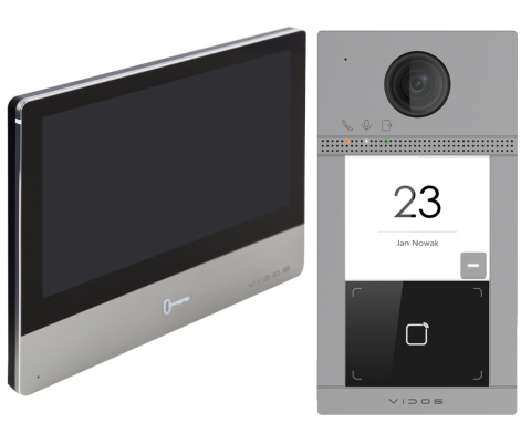 ZESTAW WIDEODOMOFONU IP Z CZYTNIKIEM RFID VIDOS S2401-P_M2020