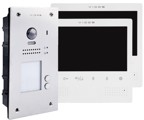 Wideodomofon dwurodzinny z czytnikiem RFID S1202A_M1023W