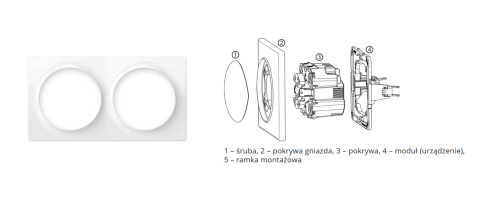 Fibaro FG-Wx-PP-0003 - Ramka podwójna ozdobna Walli biała
