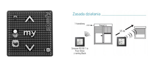 SOMFY 1811316 Pilot Smoove RS100 IO Black Shine