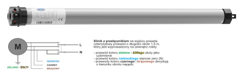 Portos napęd do rolet S-60/10 przewodowy