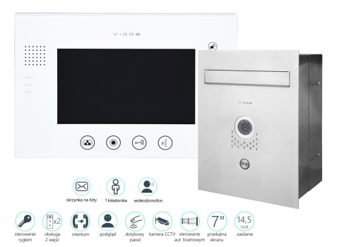 Zestaw wideodomofonu skrzynka na listy Vidos S551-SKP M670W